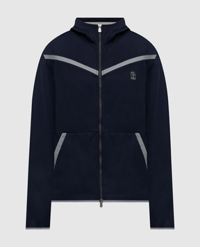 Brunello Cucinelli Синя спортивна куртка з емблемою MM8433376G