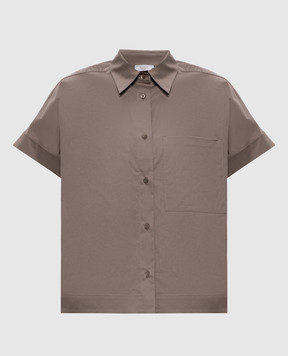 Peserico Коричневая рубашка A0686201979