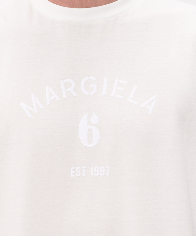 Maison Margiela MM6 Белая футболка с принтом логотипа SH2GC0048M20048 изображение 5