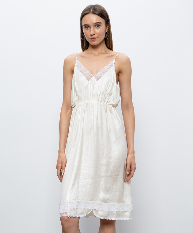 Magda Butrym Бежева сукня з мереживом DRESS01123526 зображення 3
