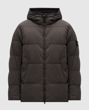 Stone Island Сірий пуховик з патчем логотипа L2S154100037S0A23