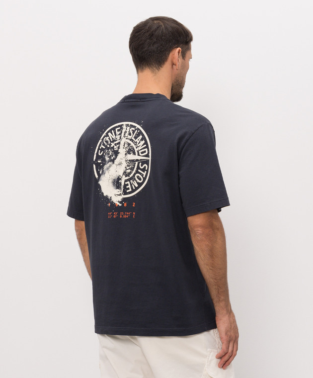 Stone Island Темно-синяя футболка с принтом L2S152100001S0534 изображение 4