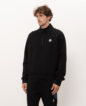 Moncler Черный свитшот с нашивкой логотипа L20918G00059899V4