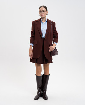 Max Mara Бордовая юбка BRAVA из шерсти верблюда BRAVA1234