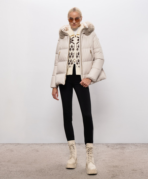 Moncler Кардиган кольору айворі з вовною L20939B00058N1293 зображення 2