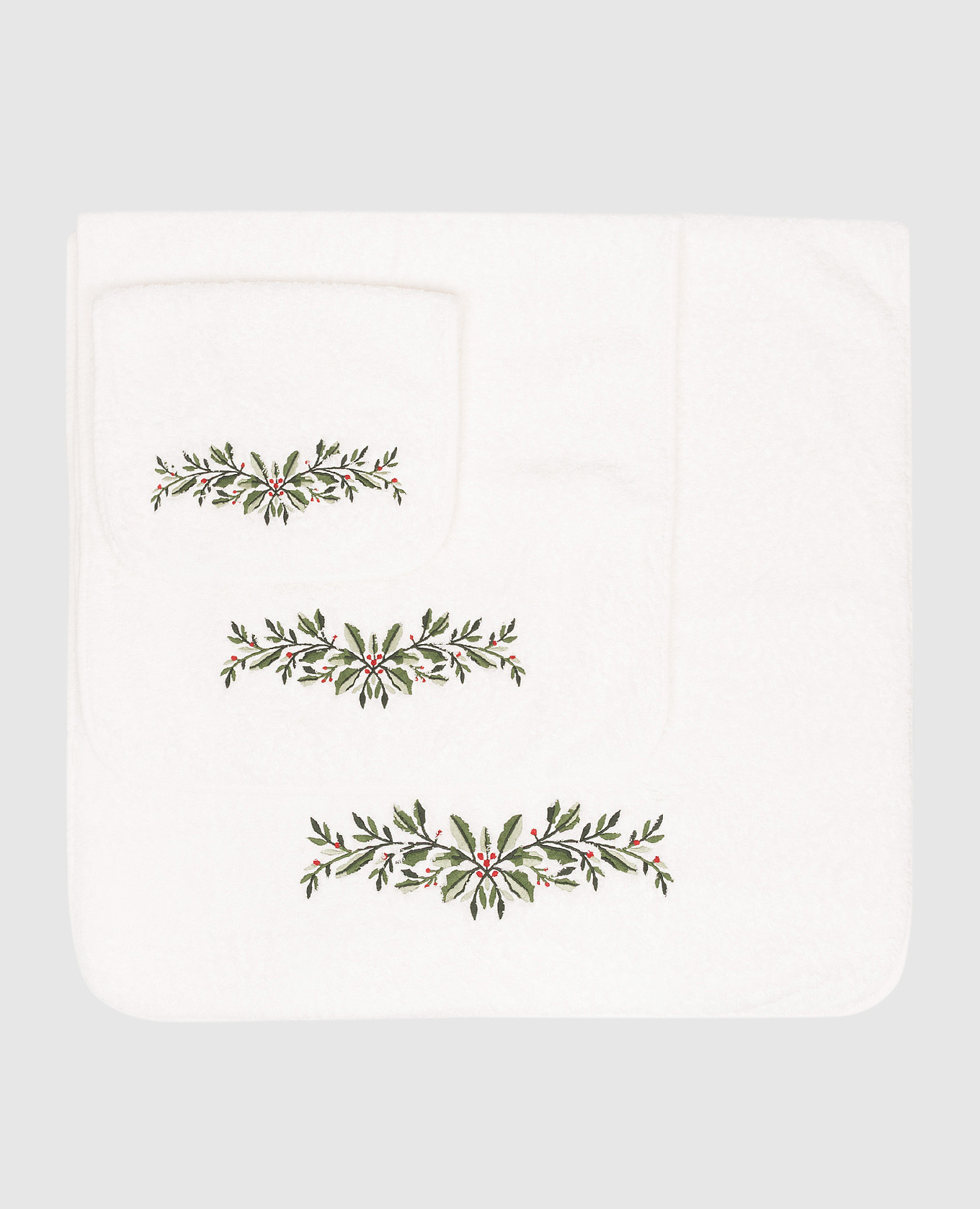 

Набор махровых полотенец FESTIVE с узором, Белый, Полотенца