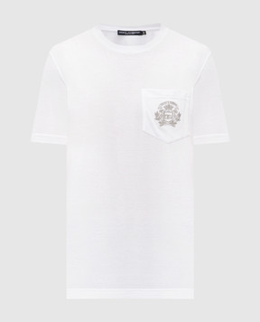 Dolce&Gabbana Белая футболка с вышивкой логотипа G8RA2ZG7PZE