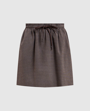 Twinset Коричневая юбка мини в клеточку 262TP2634
