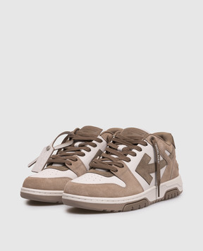 Off-White Сірі шкіряні кросівки Out Of Office OMIA189S26LEA005