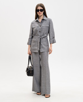 Peserico Сіра сорочка з льону з поясом S01225A02629