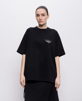 Y`S Yamamoto Чорна футболка Moth YKT45133