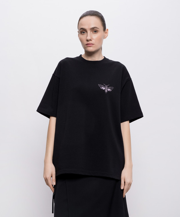 Y`S Yamamoto Чорна футболка Moth YKT45133 зображення 3