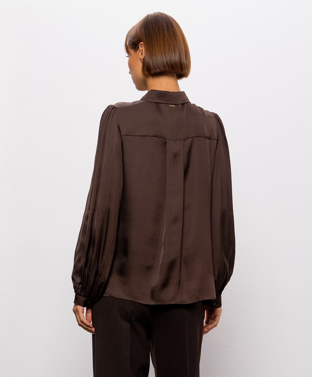 Twinset Коричнева блуза у візерунок 262TT2490 зображення 4