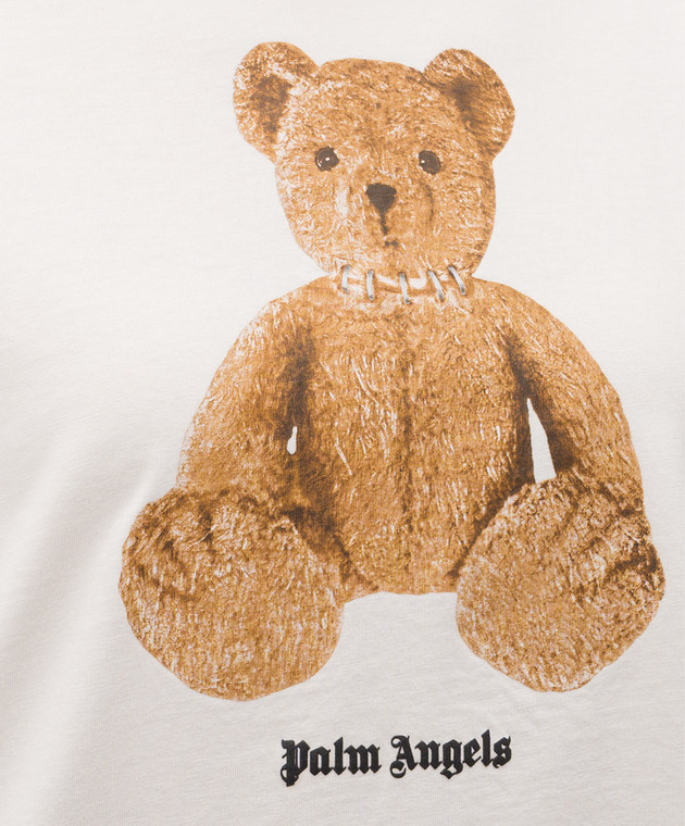 Palm Angels Футболка цвета айвори с принтом PWAA07BS26JER005 изображение 5
