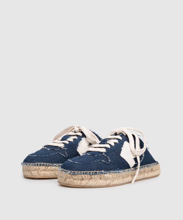 Off-White Сині кросівки-мюлі з нашивкою емблеми OMIB00AS26DEN001 зображення 2