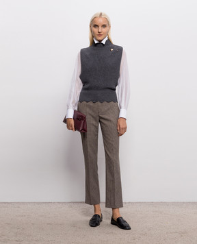 Twinset Коричневые брюки в узор 262TP2635