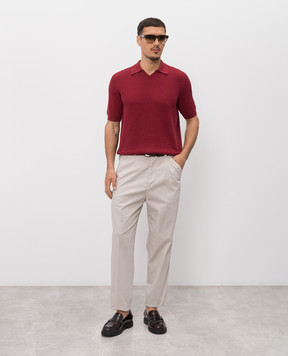 Brunello Cucinelli Бежевые брюки из хлопка M289LH0660