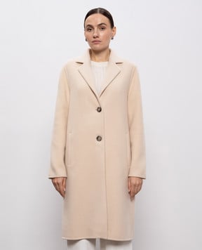 Peserico Бежеве пальто з вовною та кашеміром S20174E03195