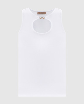 Twinset Біла майка в рубчик 261TT2280