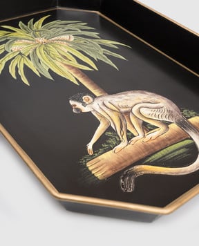 Les Ottomans Декоративна чорна таця з брендовим принтом IT257