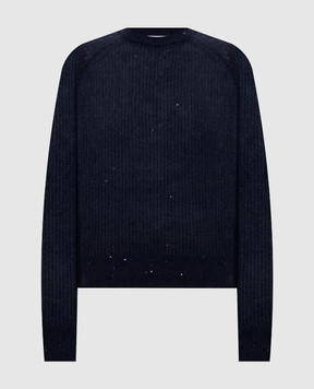 Brunello Cucinelli Синий свитер с шерстью MPG737800