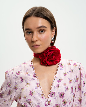 Twinset Червоний чокер з квіткою 261AA4071