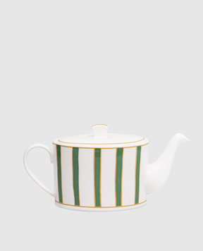 Geminiano Cozzi 1765 Білий порцеляновий заварник Striche Verdi e Oro JQCGP3369036