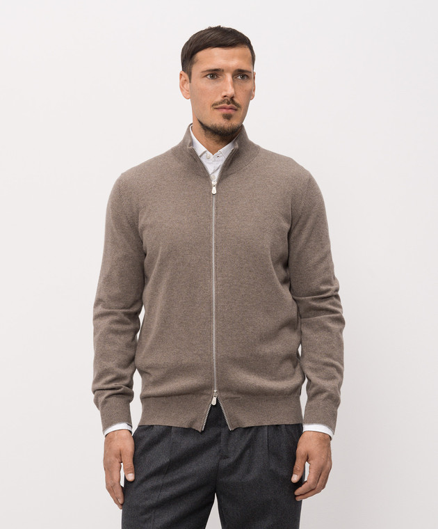 Brunello Cucinelli Кардиган коричневий з кашеміру M2200106 зображення 3