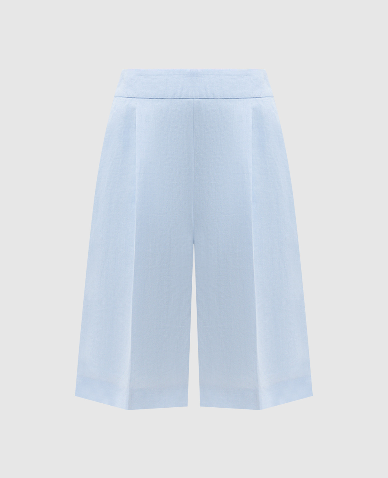 Голубые бермуды из льна