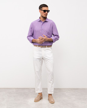 Stefano Ricci Фіолетова сорочка з льону MC007893BX2922