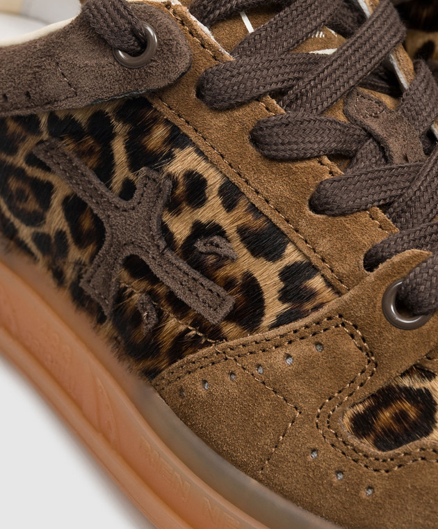 Premiata Коричневые кожаные кроссовки Quinn QUINND8643 изображение 5
