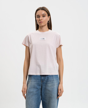 Maison Margiela MM6 Рожева футболка з нашивкою емблеми S52GC0326M20170