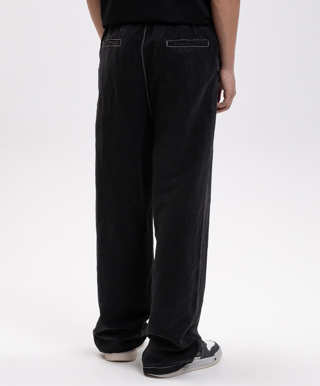 AMIRI Черные брюки с льном AMBMPA1084 изображение 4