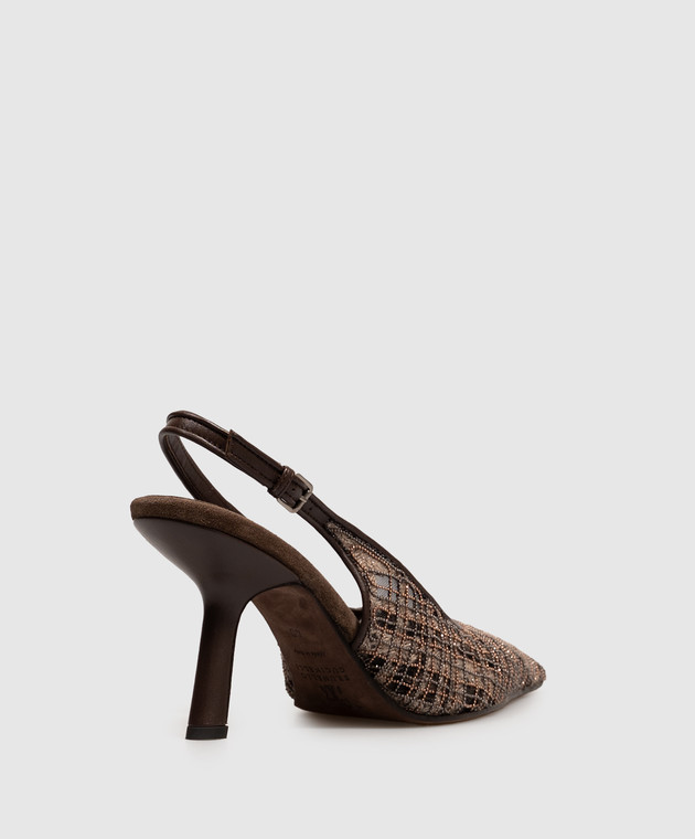 Brunello Cucinelli Коричневые слингбеки с цепочкой мониль MZSKC3432 изображение 3