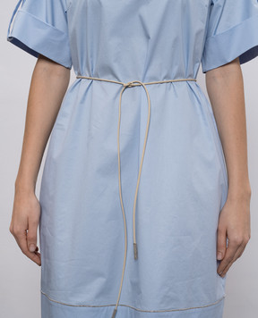 Peserico Бежевий шкіряний пояс з ланцюжком моніль A32603C0CC791