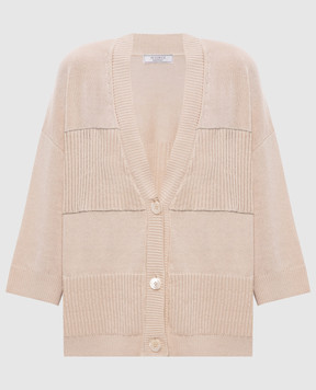 Peserico Бежевый кардиган с льном S99140F0709056
