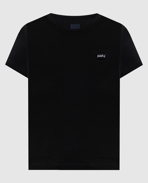 Juun.j Чорна футболка з нашивкою логотипа JW6242W005
