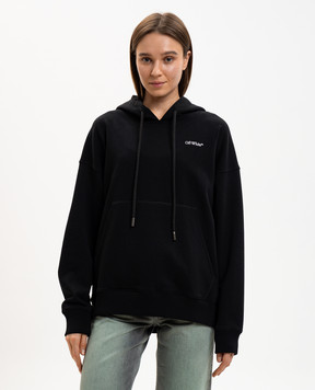 Off-White Чорне худі з принтом логотипа 2BB06DS26FLE001