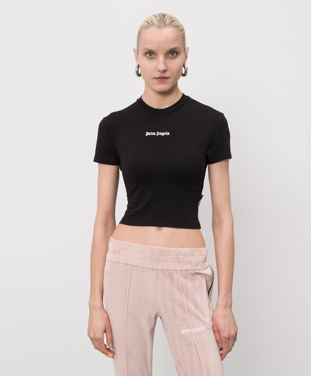 Palm Angels Чорний топ з принтом логотипа PWAA077S26JER001 зображення 3