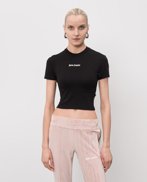 Palm Angels Чорний топ з принтом логотипа PWAA077S26JER001