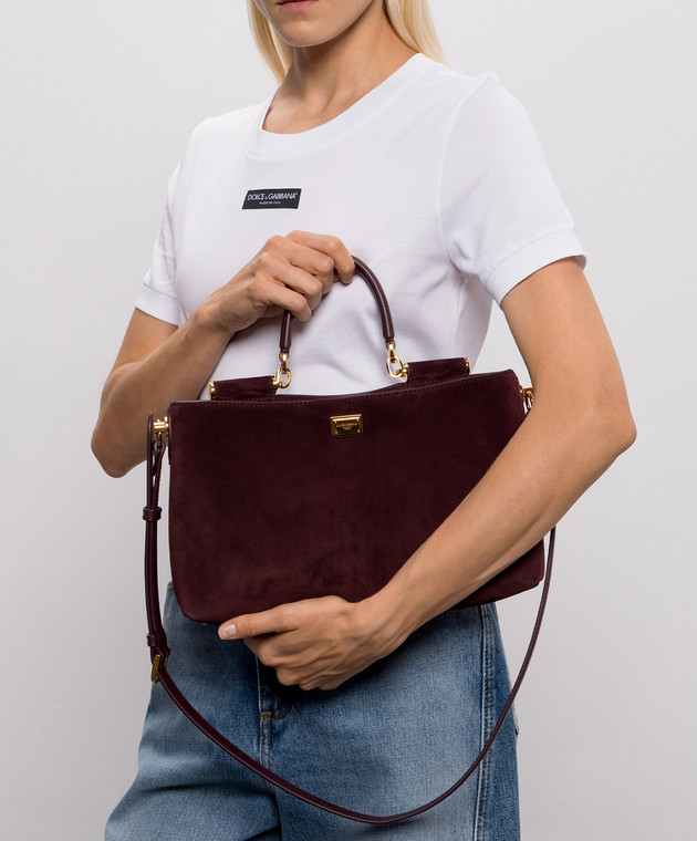 Dolce&Gabbana Замшевая бордовая сумка Vittoria BB7896A0775 изображение 2