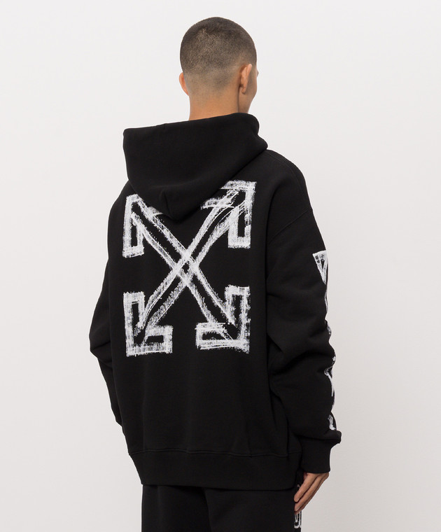 Off-White Черные худи с принтом Arrow 44MBB085F26F00L изображение 4