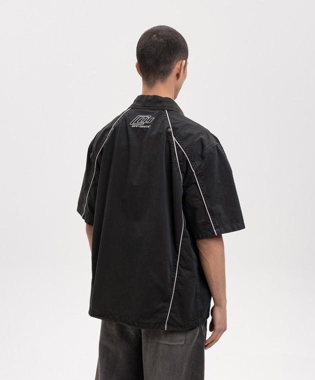 Off-White Чорна сорочка з вишивкою логотипа 44XGG01IS26F001 зображення 4
