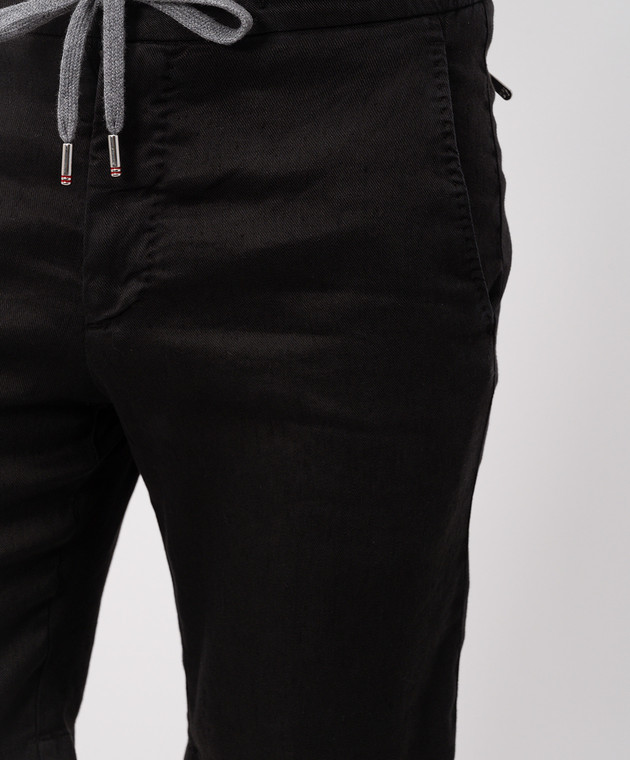 Marco Pescarolo Чорні шорти з льоном CENITO5302 зображення 5