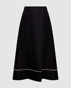 Agnona Черная юбка из льна TG1108YU3034