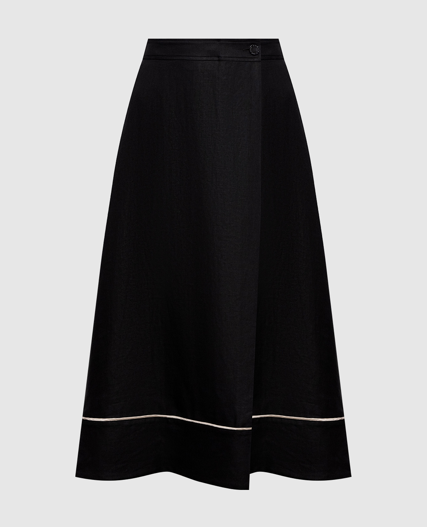 Чорна спідниця з льону