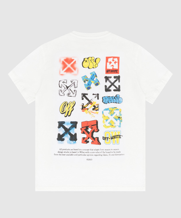 Off-White Дитяча біла футболка з принтом 44BAA002S26J007 зображення 2