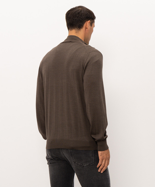 Doriani Cashmere Коричневий кардиган з вовни, шовку та кашеміру 18033Z79 зображення 4