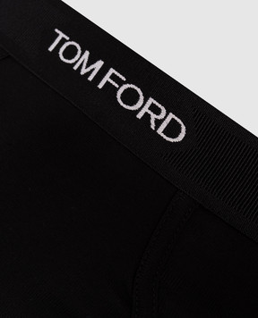 Tom Ford Чорні труси-бріфи з контрастним візерунком логотипа T4LC11040