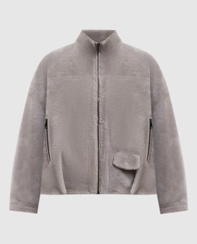 Simonetta Ravizza Серая дубленка Preston F05JA388H36